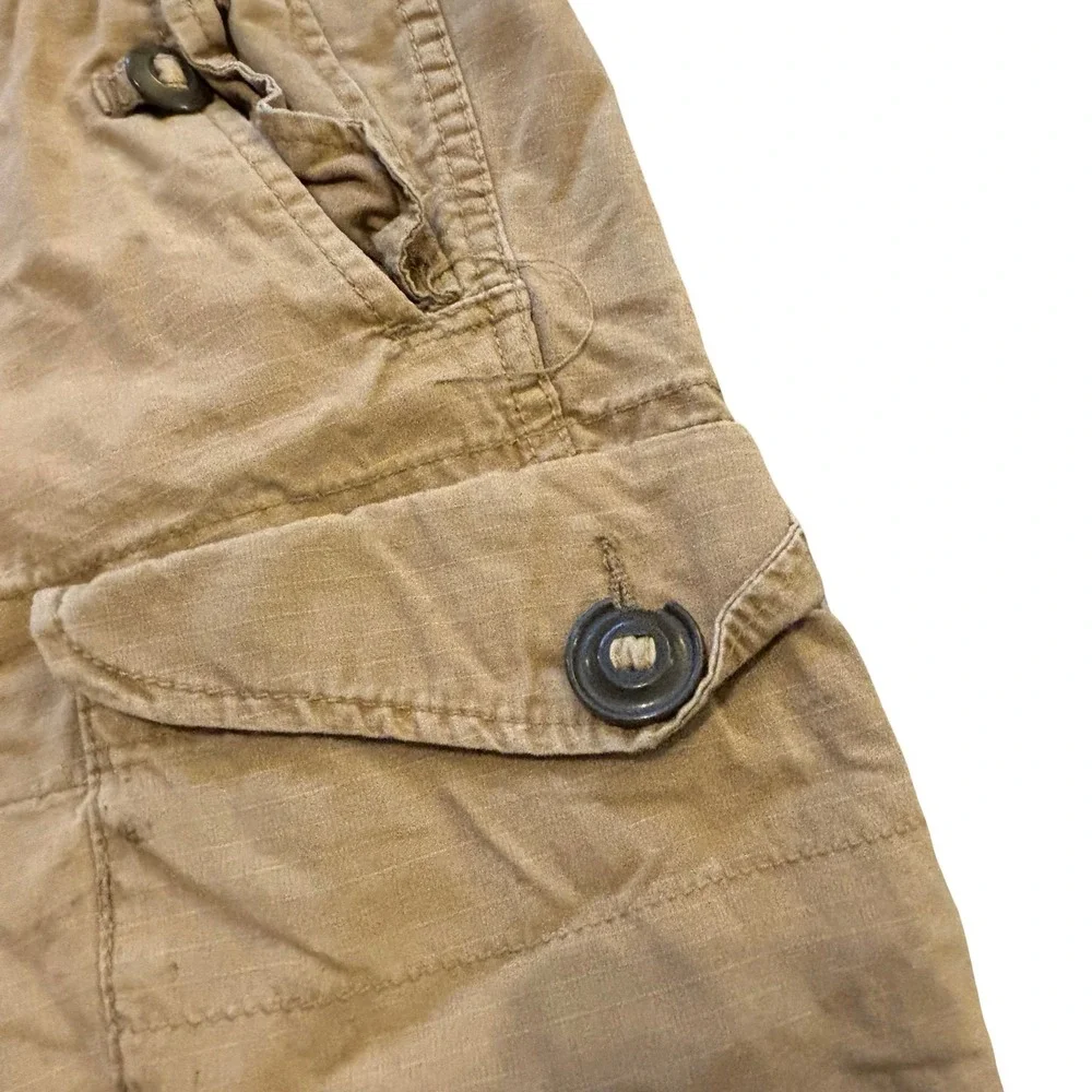 Polo Ralph Lauren Mens Tan Cotton Ripstop Military Cargo Pants Straight‎ 42x32